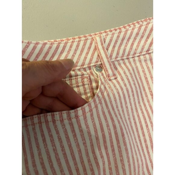 Lauren Conrad Skinny Pants Crop Red & White Stripe Size 18 - Picture 6 of 11